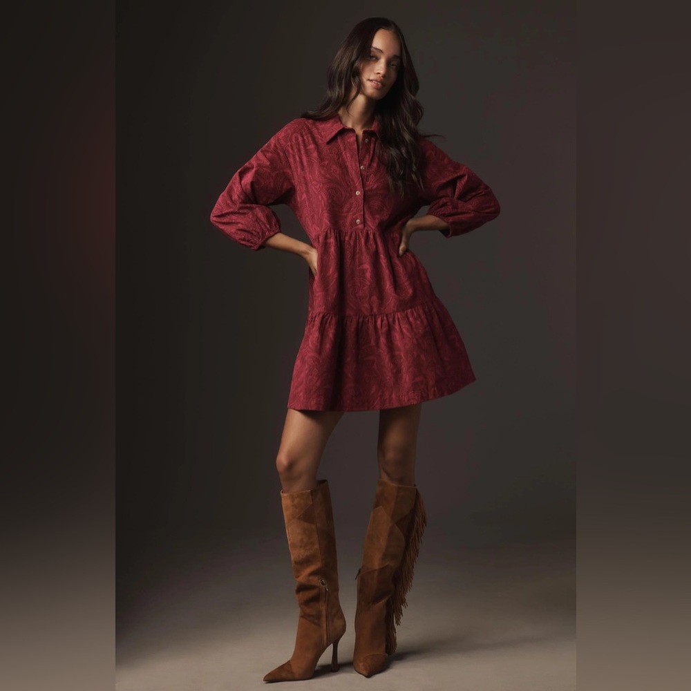 Maeve Bettina Tiered Shirt Dress